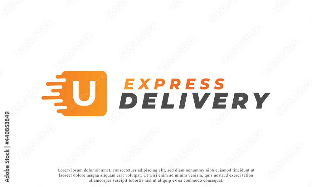 Creative Initial Letter U Logo. Orange Shape U Letter with Fast Shipping Delivery Truck Icon. Usable for Business and Branding Logos. Flat Vector Logo Design Ideas Template Element Creative Initial Letter U Logo. Orange Shape U Letter with Fast Shipping Delivery Truck Icon. Usable for Business and Branding Logos. Flat Vector Logo Design Ideas Template Element