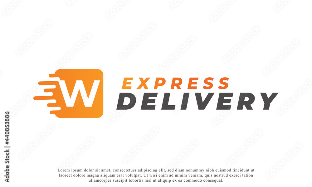 Creative Initial Letter W Logo. Orange Shape W Letter with Fast Shipping Delivery Truck Icon. Usable for Business and Branding Logos. Flat Vector Logo Design Ideas Template Element Creative Initial Letter W Logo. Orange Shape W Letter with Fast Shipping Delivery Truck Icon. Usable for Business and Branding Logos. Flat Vector Logo Design Ideas Template Element