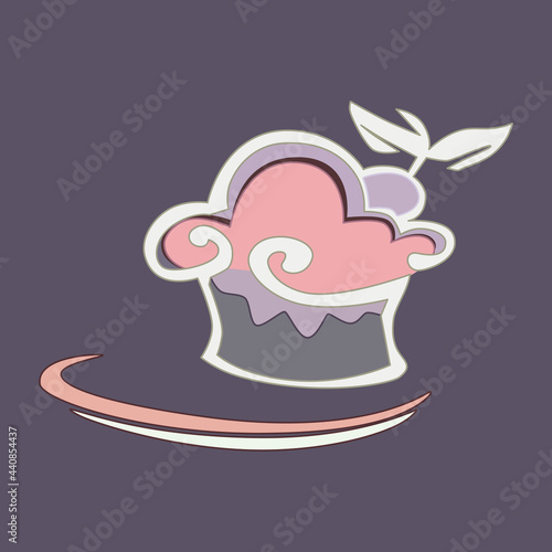 Пирожное. Cake. Flat style. Vector element for design of pastry shop.