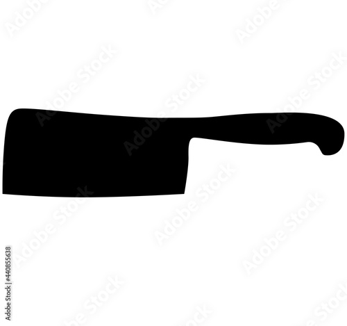 Kitchen professional Cleaver or Kitchen butcher knife. Detailed vector illustration realistic silhouette