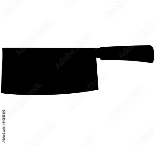 Kitchen professional Cleaver or Kitchen butcher knife. Detailed vector illustration realistic silhouette