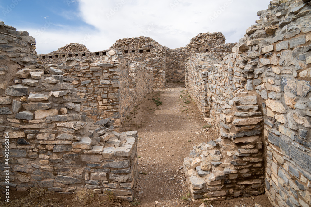 Inside the ruins of Gran Quivira National Monument pueblo in New Mexico
