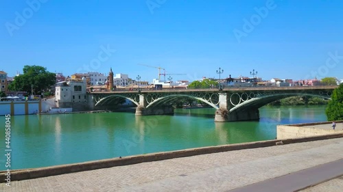 Triana Bridge across Guadalquivir River, Seville, Spain
