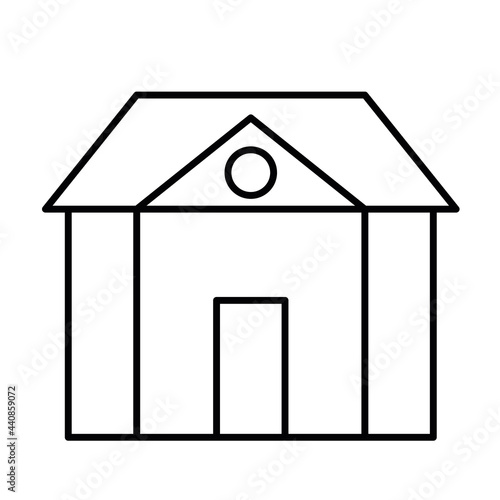 Luxury mansion - modern thin line icon. Simple black outline vector illustration.