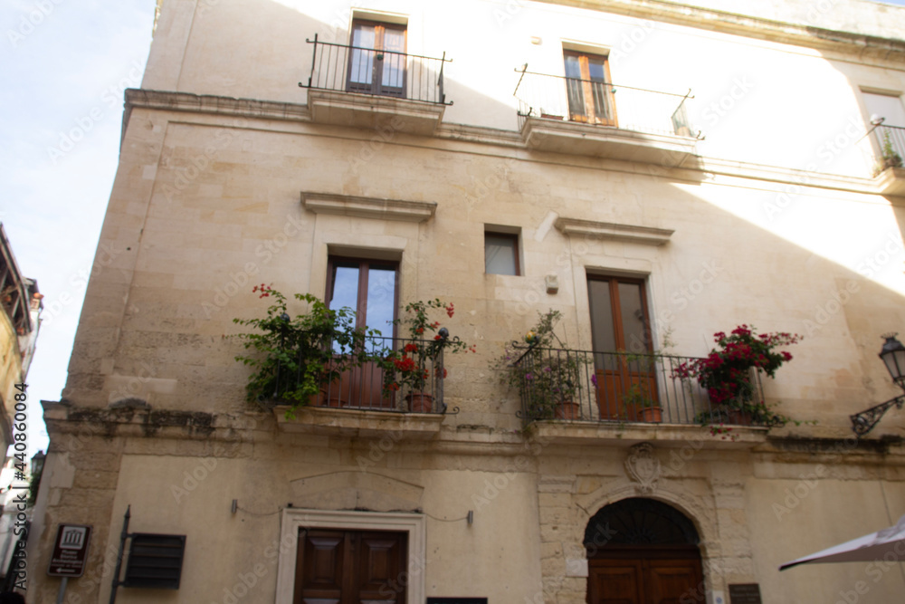 facade of the house in the city