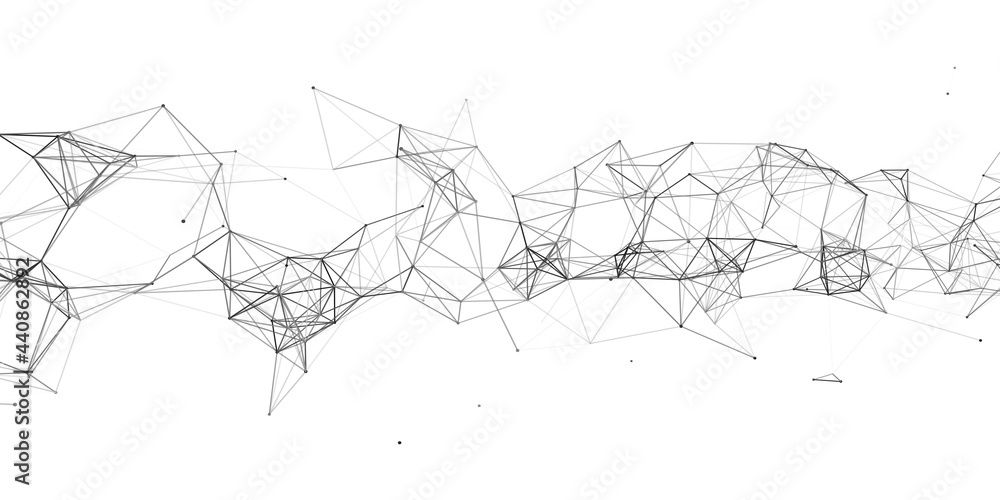 Obraz premium Network connection structure. Big data complex with compounds. Abstract white digital background. Science background. Vector illustration.