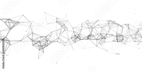 Network connection structure. Big data complex with compounds. Abstract white digital background. Science background. Vector illustration.