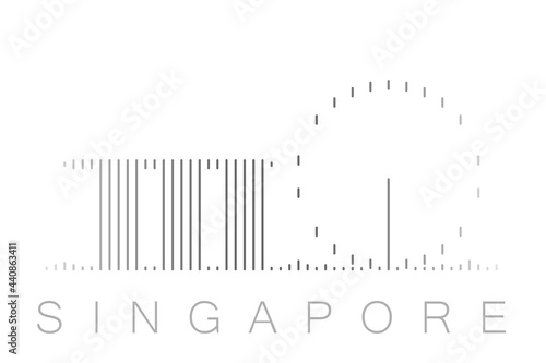 Vertical Bars Singapore Landmark Skyline