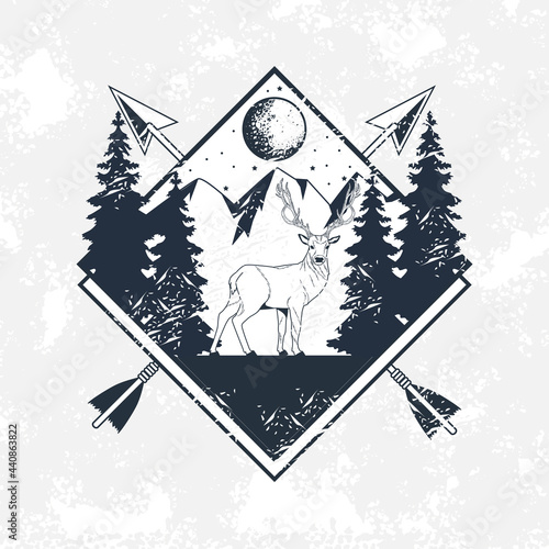 wanderlust emblem with arrows