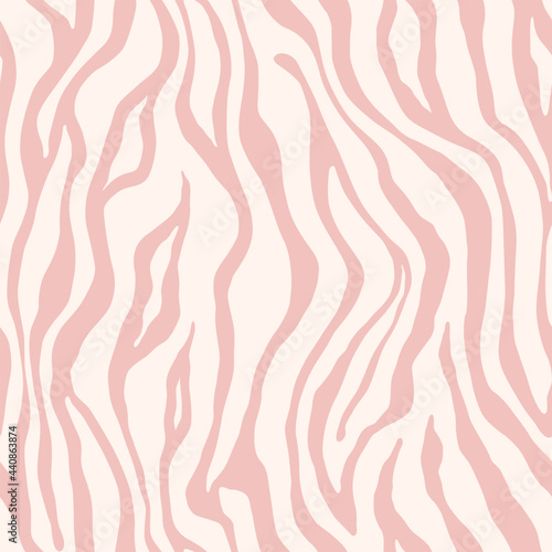 Tiger monochrome seamless pattern. Vector animal skin print. Fashion stylish organic texture.