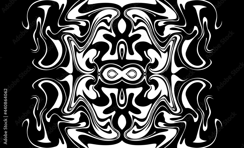 Black and White marble vector texture. Abstract symmetric liquid wavy background. Black and White marble vector texture. Abstract symmetric liquid wavy background.