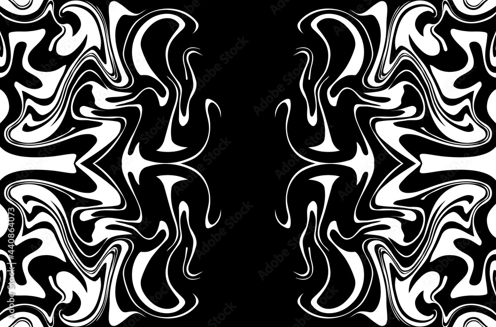 Black and White marble vector texture. Abstract symmetric liquid wavy background. Black and White marble vector texture. Abstract symmetric liquid wavy background.