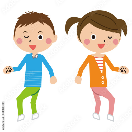 ポップな家族　腰振りダンス　男の子女の子