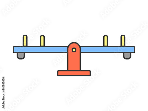 公園のシーソーの遊具のイラスト