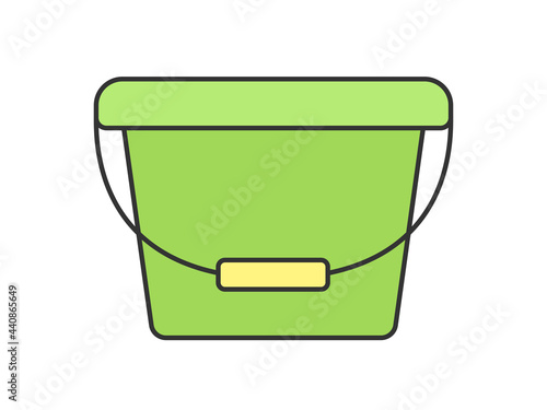 プラスチック製のバケツのイラスト