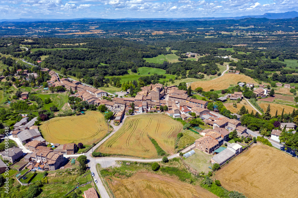Aerial view of Perafita, a Spanish municipality in the province of Barcelona, in the Osona region. Spain