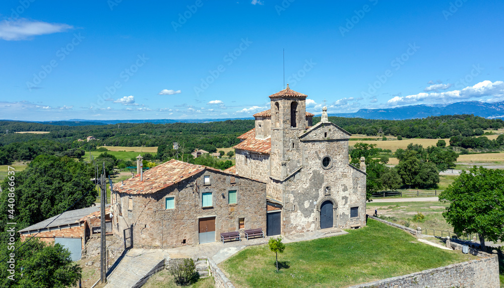 Sant Sebastia church in Prats de Llucanes.The original building was from the 17th century,of a single ship with cruise. Spain