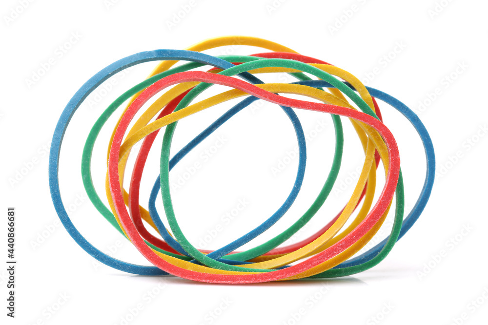Rubber bands on white background Rubber bands on white background