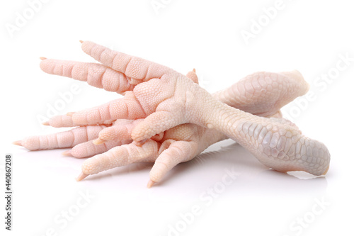 Chicken feet on white background