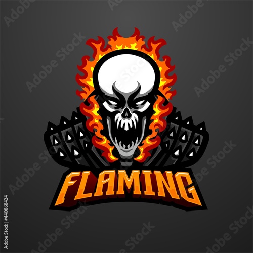 illustration vector graphic of Flaming Skull mascot logo perfect for sport and e-sport team