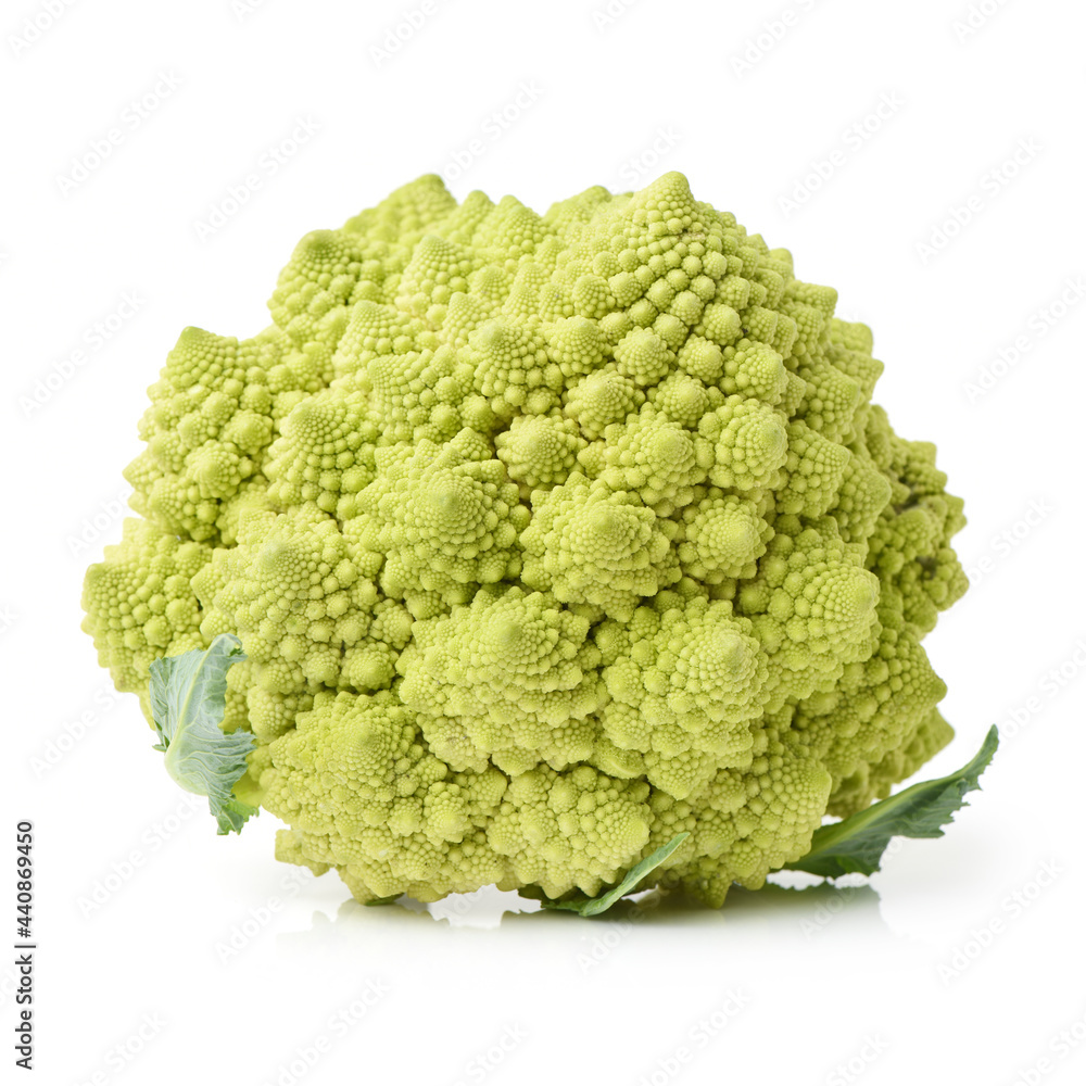 Romanesco broccoli cabbage (or Roman Cauliflower) isolated on white background Romanesco broccoli cabbage (or Roman Cauliflower) isolated on white background