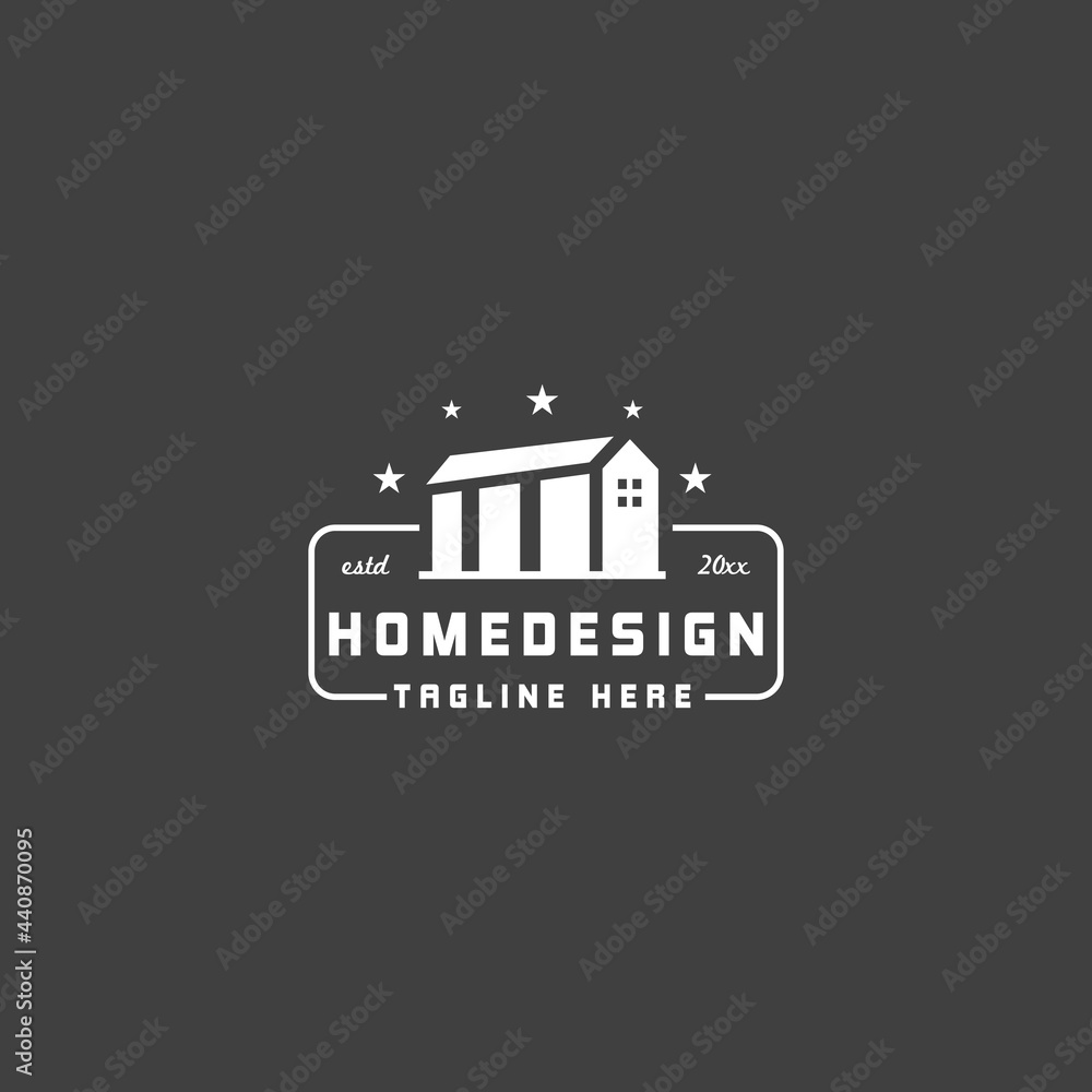 warehouse home design logo icon vector template