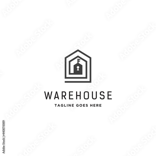 warehouse key logo icon vector template