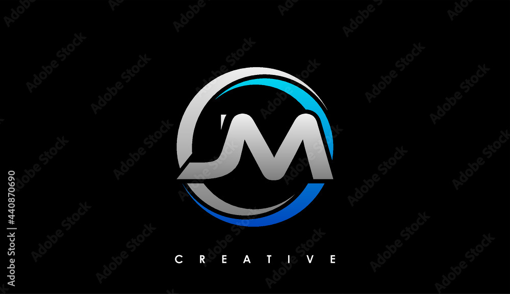 Fototapeta premium JM Letter Initial Logo Design Template Vector Illustration
