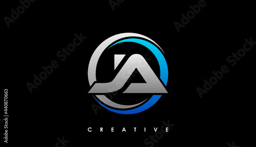 JA Letter Initial Logo Design Template Vector Illustration photo