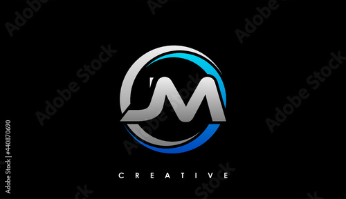 JM Letter Initial Logo Design Template Vector Illustration