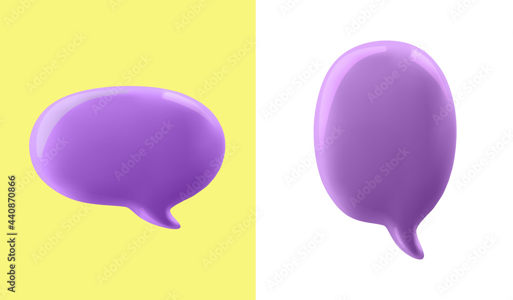 3D illustration of the speech bubble. 
3d vector talking cloud. Glossy speech bubble high-quality vector. Shiny cloud foam vector.