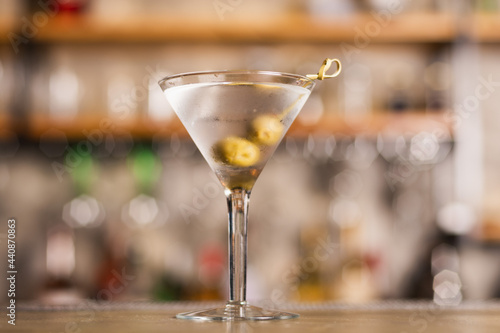Drink Dry Martini in a bar environment