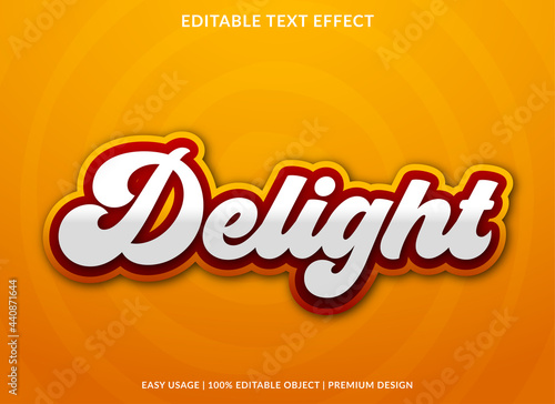 delight text effect template with abstract background use for business brand and logo