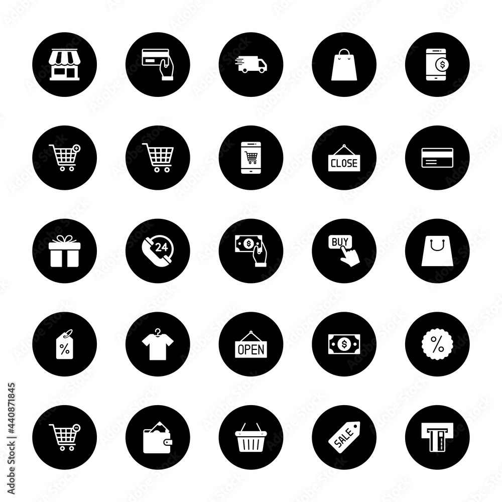 E-commerce set icon. shopping Outline web icons set vector E-commerce set icon. shopping Outline web icons set vector