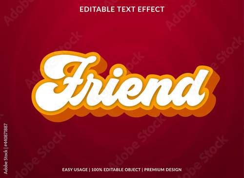 friend text effect template with abstract background use for business brand and logo