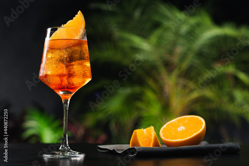 refreshing bar drink made with aperol spritz photo