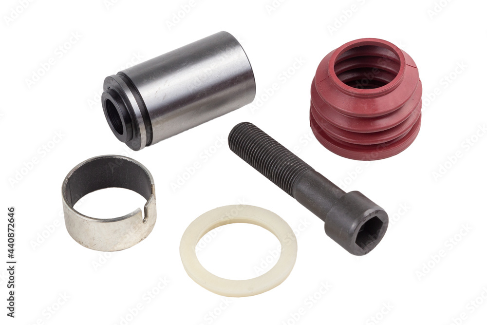truck brake caliper repair kit, isolated on white background. lever truck brake caliper repair kit, isolated on white background. lever
