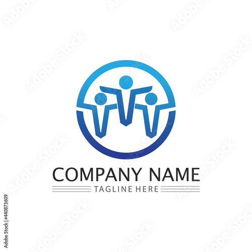 People logo, Team, Succes people work, Group and Community, Group Company and Business logo vector and design Care, Family icon Succes logo © anggasaputro08