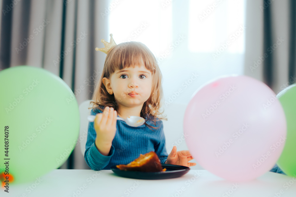 Little Toddler Girl Having Cake for her Birthday Little Toddler Girl Having Cake for her Birthday