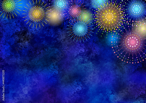 水彩 花火のイラスト