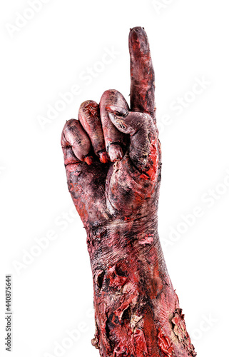 Foto zombie hand doing number one, okay, countdown