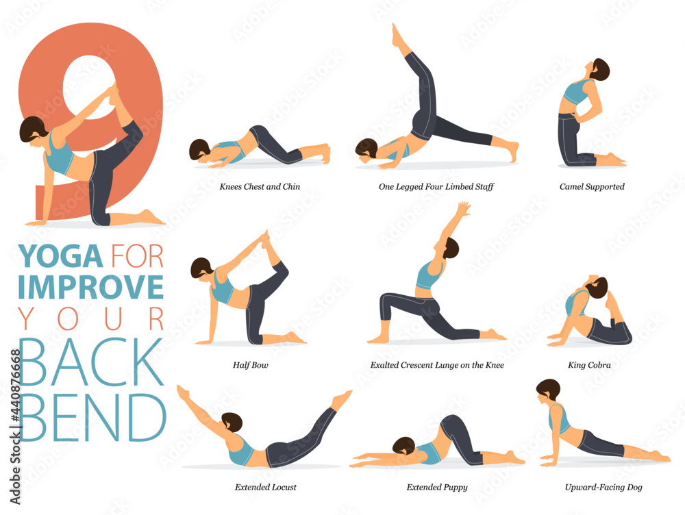 9 Yoga poses or asana posture for workout in yoga for improve back bend ...