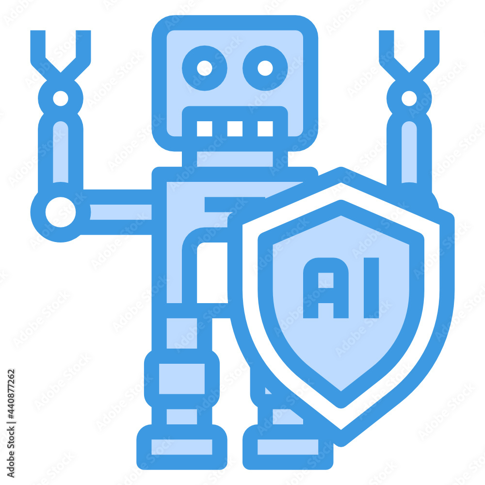 Artificial Intelligence blue outline icon Artificial Intelligence blue outline icon