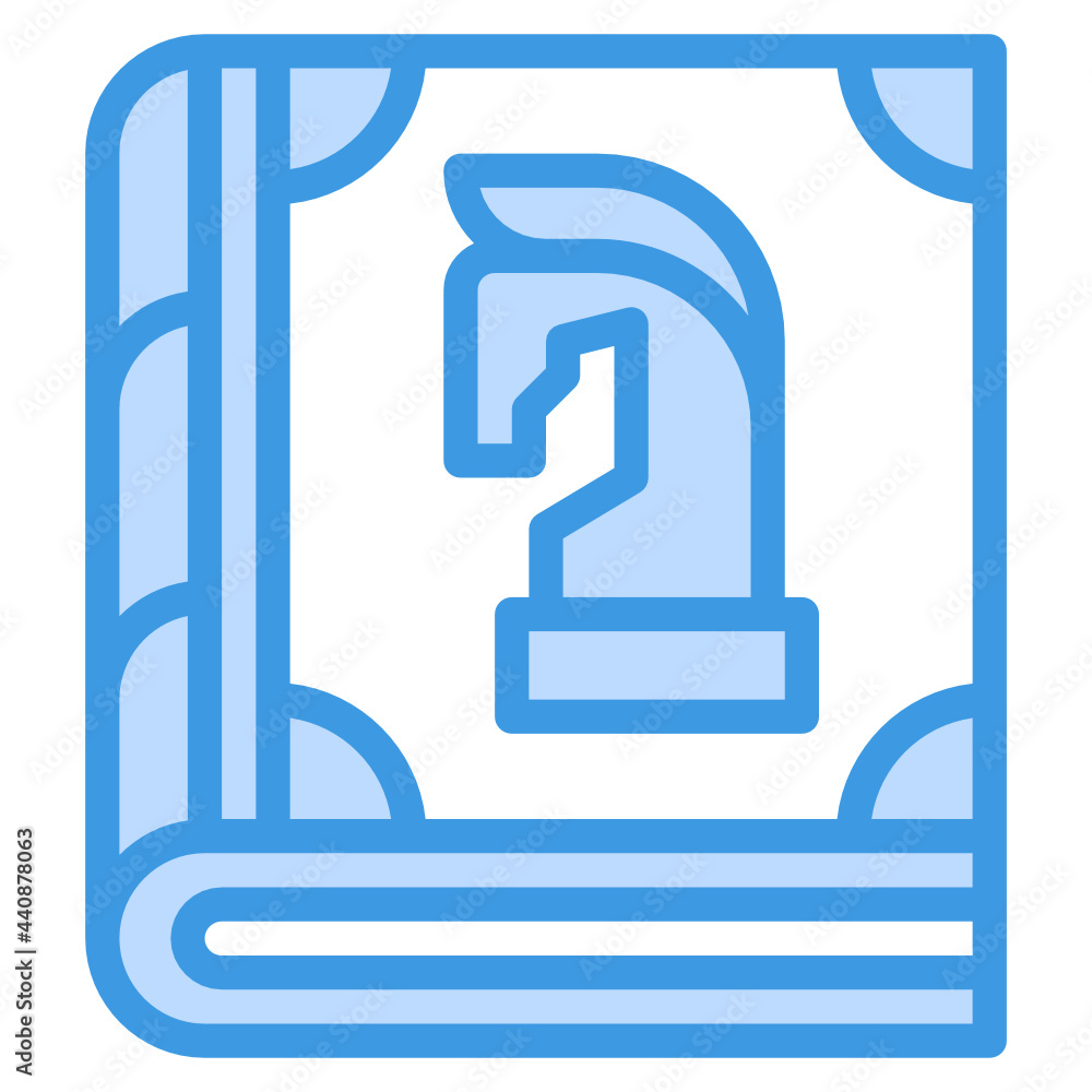 Obraz premium Chess blue outline icon