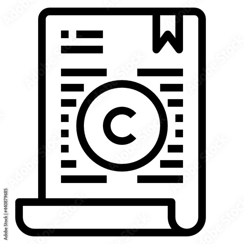 Copyright outline icon