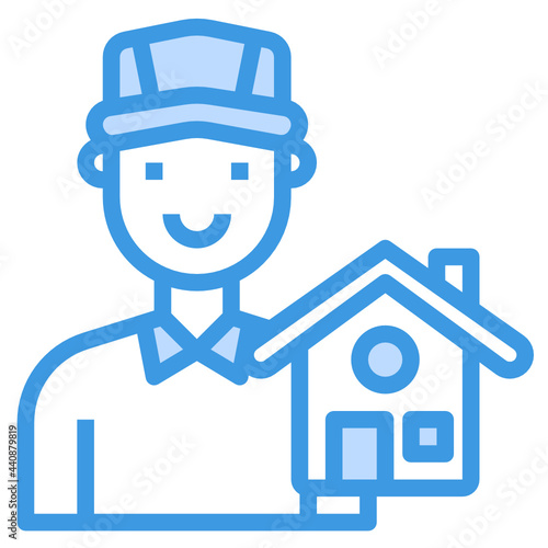 Agent blue outline icon