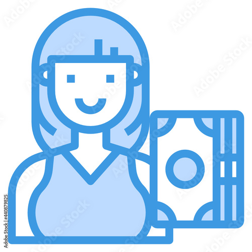 Banker blue outline icon