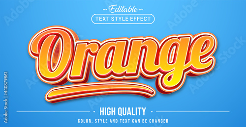 Editable text style effect - Orange text style theme.