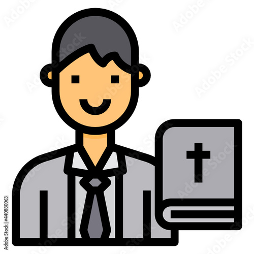 Clergyman filled outline icon