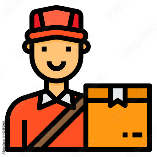 Deliveryman filled outline icon